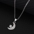 Silver Cubic Zirconia Star Moon Necklace 80200119