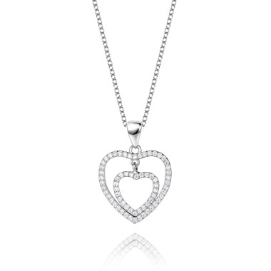 Silver Cubic Zirconia Heart Necklace 80200120