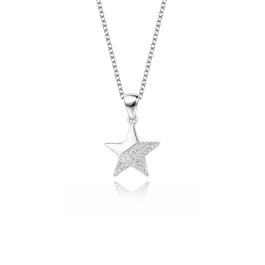 Silver Cubic Zirconia Star Necklace 80200121