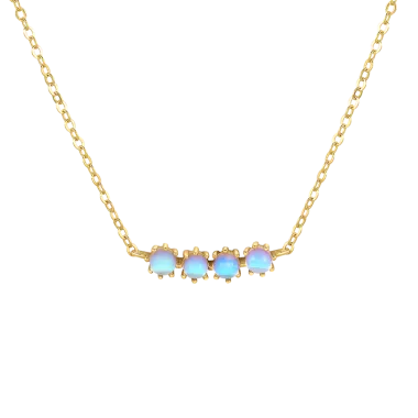 Silver Cubic Zirconia Turquoise Necklace 80200124