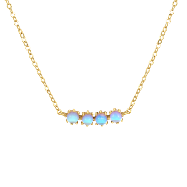 Silver Cubic Zirconia Turquoise Necklace 80200124