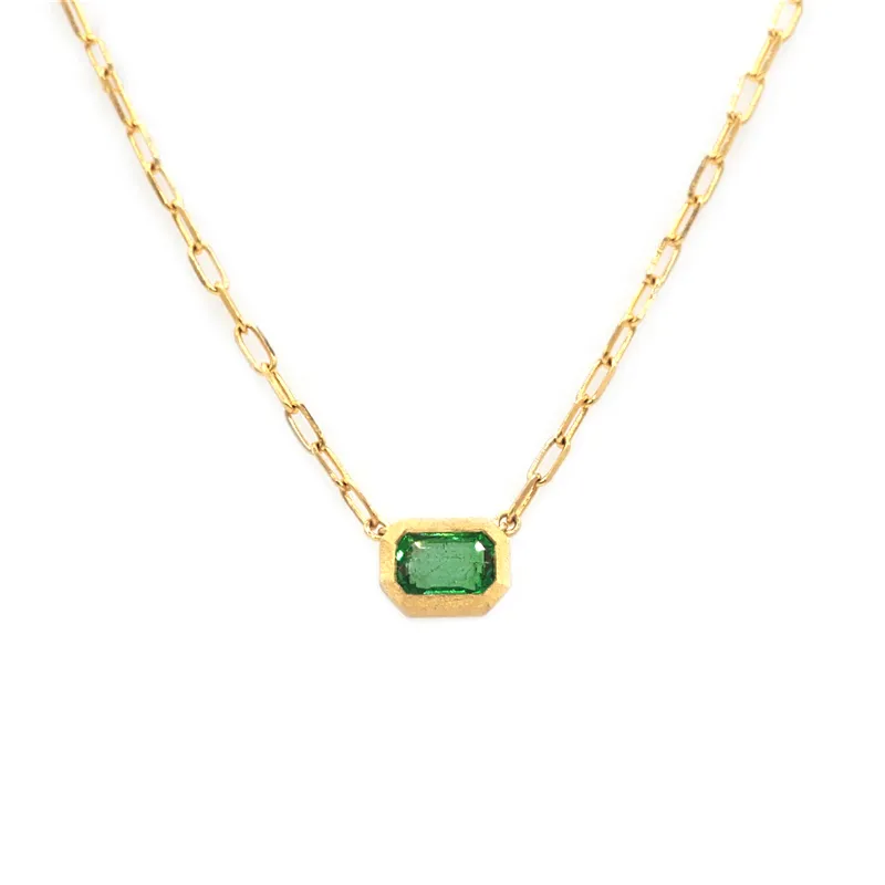 Make to Order Silver Green Cubic Zirconia Necklace 80200125