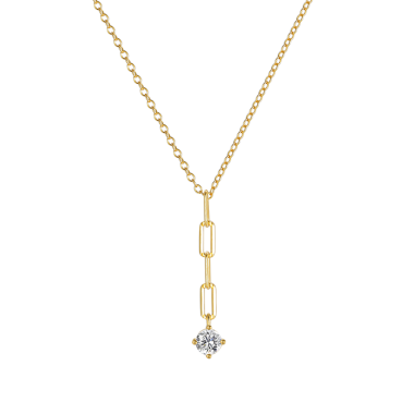 Silver Cubic Zirconia Chain Necklace 80200128