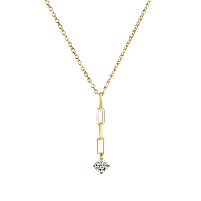 Silver Cubic Zirconia Chain Necklace 80200128