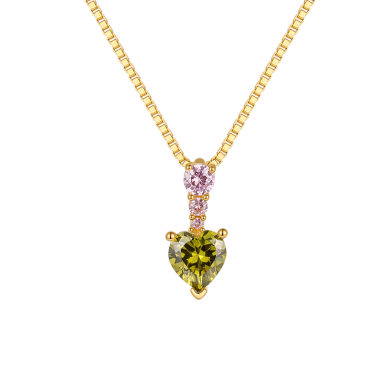 Silver Cubic Zirconia Heart Pendant Necklace 80200131