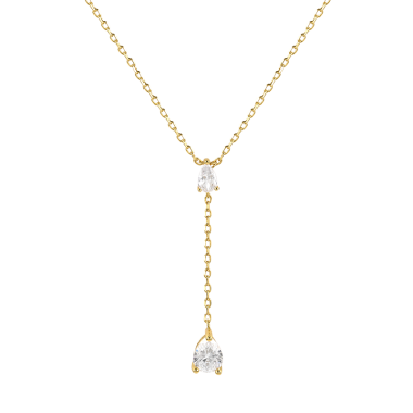 925 Sterling Silver Zirconia Tassel Pendant Necklace 80200137