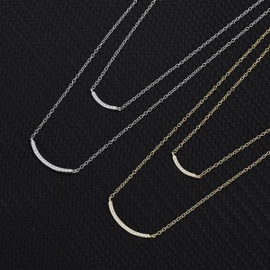 925 Sterling Silver Zirconia Smile Layered Necklace 80200143