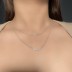925 Sterling Silver Zirconia Smile Layered Necklace 80200143
