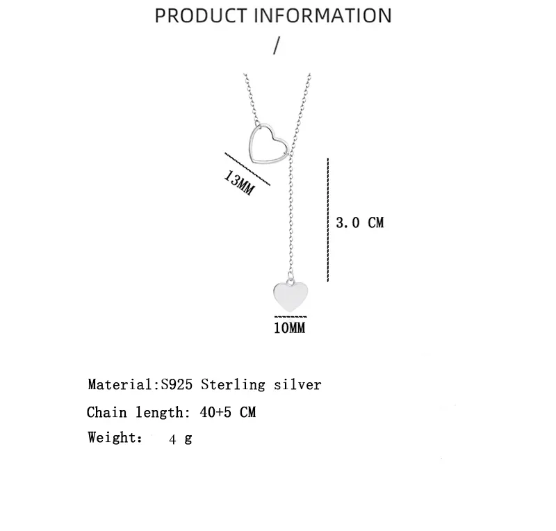 925 Sterling Silver Heart Pendant Neckalce 80200145 - image2
