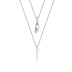 925 Sterling Silver Feather Pearl Layered Neckalce 80200150