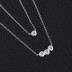 925 Sterling Silver Sparkle Zirconia Layered Neckalce 80200151