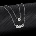 925 Sterling Silver Sparkle Zirconia Layered Neckalce 80200151