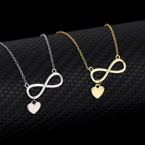 925 Sterling Silver Heart Infinity Neckalce 80200152