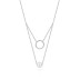 925 Sterling Silver Zirconia Circle Pearl Neckalce 80200155