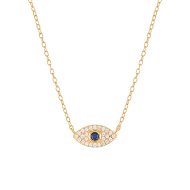 Silver Cubic Zirconia Devil Eyes Necklaces 80200157
