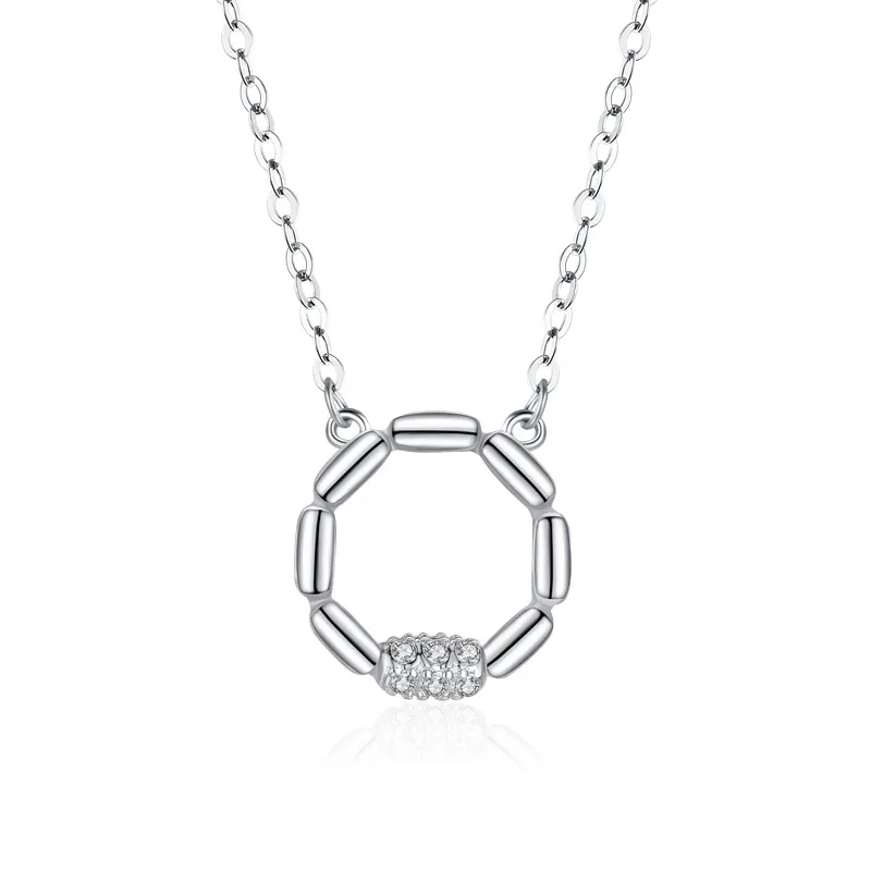 Sterling Silver Zirconia Round Necklaces 80200164