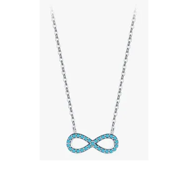 Sterling Silver Turquoise Infinity Necklaces 80200169