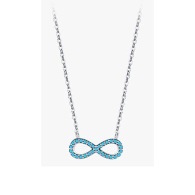 Sterling Silver Turquoise Infinity Necklaces 80200169