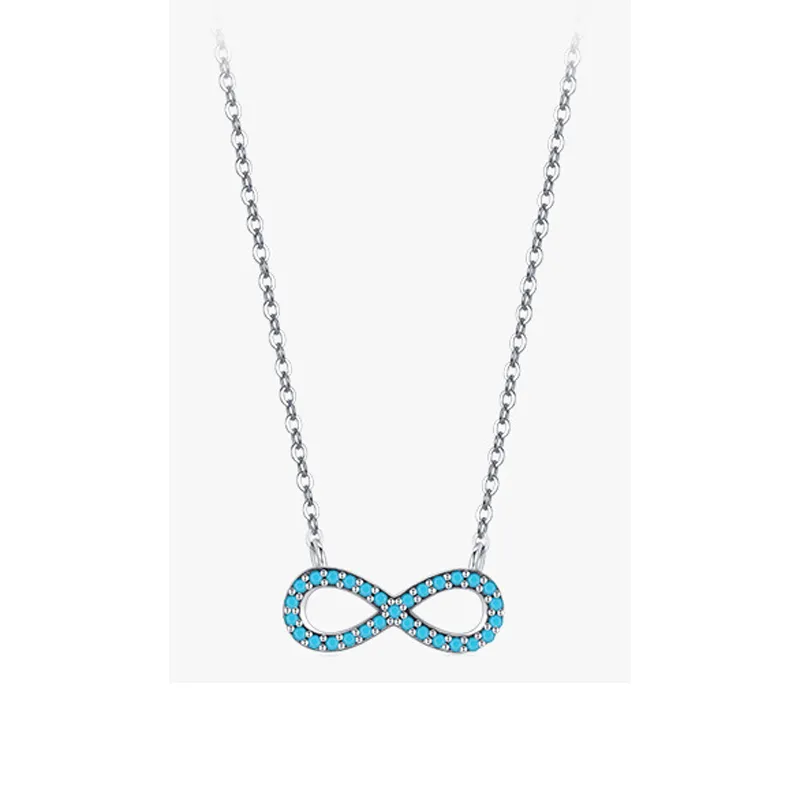 Sterling Silver Turquoise Infinity Necklaces 80200169