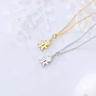 Sterling Silver Gingerbread Man Necklaces 80200173