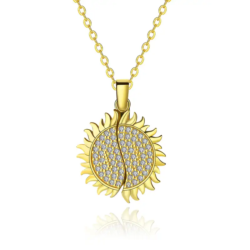925 Sterling Silver Sunflower Locket Letters Necklaces 80200178