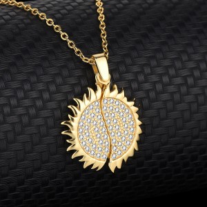 925 Sterling Silver Sunflower Locket Letters Necklaces 80200178