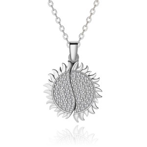 925 Sterling Silver Sunflower Locket Letters Necklaces 80200178