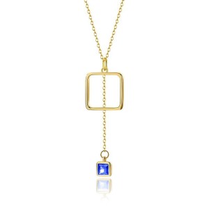 925 Sterling Silver Square CZ Tassel Necklaces 80200179