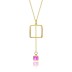 925 Sterling Silver Square CZ Tassel Necklaces 80200179