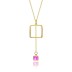 925 Sterling Silver Square CZ Tassel Necklaces 80200179