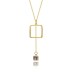 925 Sterling Silver Square CZ Tassel Necklaces 80200179