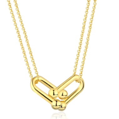 925 Sterling Silver Horseshoe Layered Necklaces 80200183