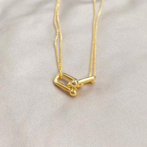 925 Sterling Silver Horseshoe Layered Necklaces 80200183