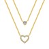 925 Sterling Silver CZ Heart Layered Necklaces 80200184