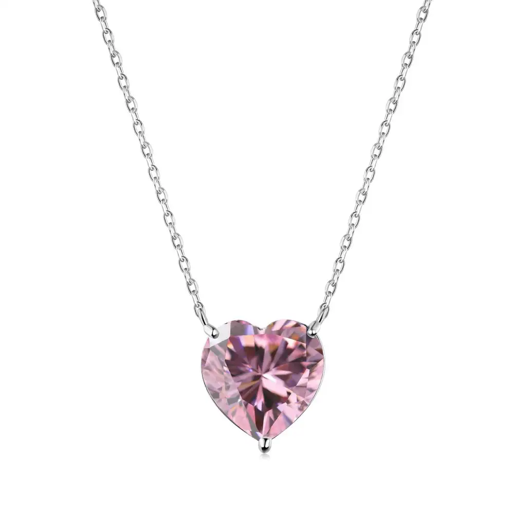 925 Sterling Silver CZ Love Heart Necklaces 80200185