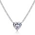 925 Sterling Silver Full CZ Love Heart Necklaces 80200187