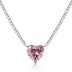 925 Sterling Silver Full CZ Love Heart Necklaces 80200187