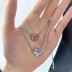 925 Sterling Silver Full CZ Love Heart Necklaces 80200187