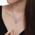 925 Sterling Silver Full CZ Love Heart Necklaces 80200187