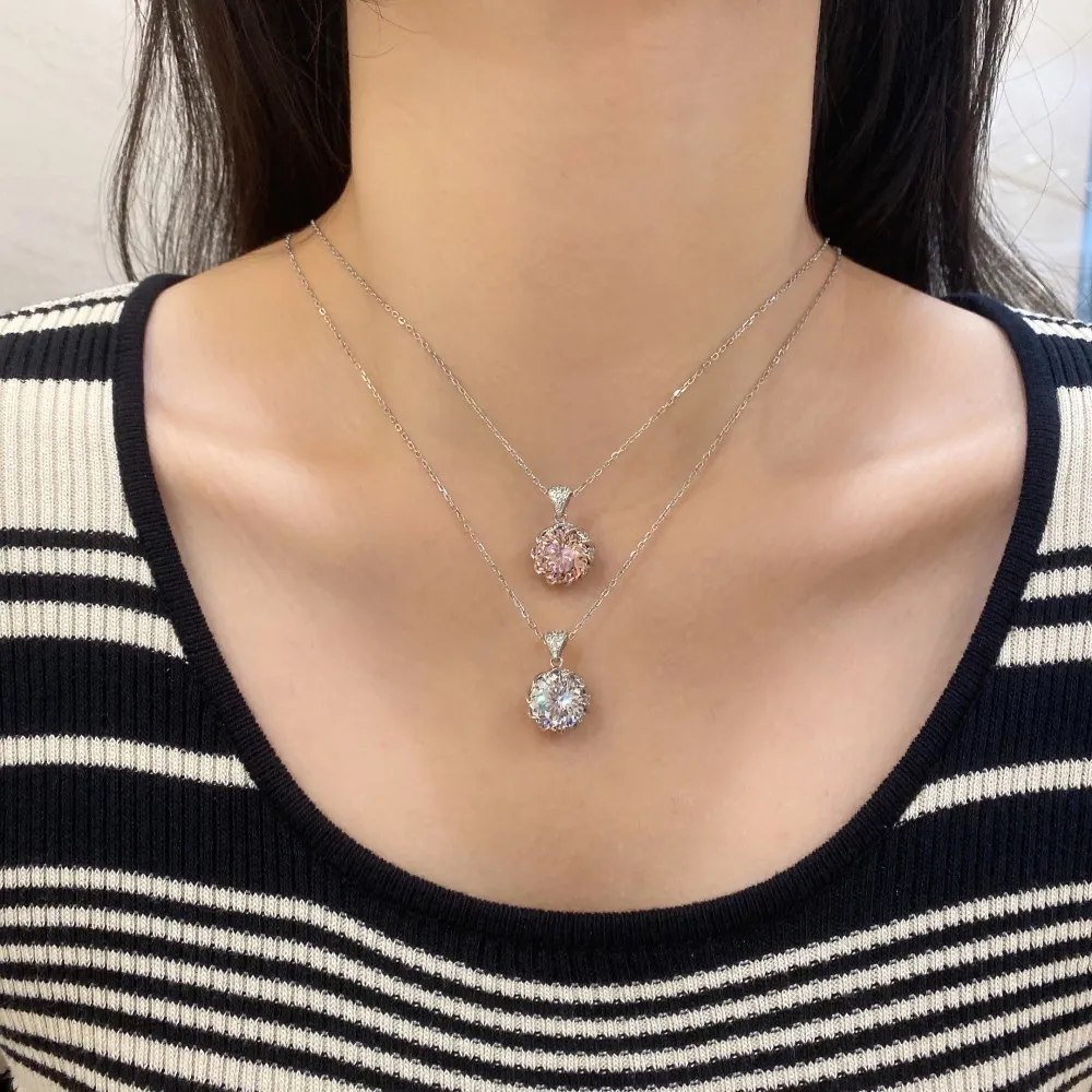 925 Sterling Silver High Carbon 8A Zirconia Necklaces 80200188 - image1