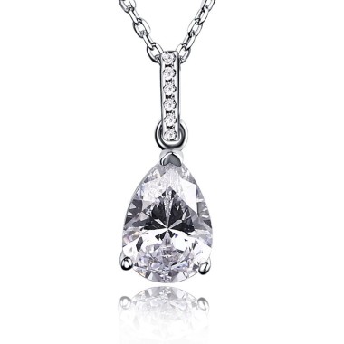925 Sterling Silver CZ Waterdrop Necklaces 80200194
