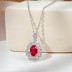 925 Sterling Silver Vintage Oval Zirconia Necklaces 80200195