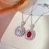 925 Sterling Silver Vintage Oval Zirconia Necklaces 80200195