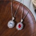 925 Sterling Silver Vintage Oval Zirconia Necklaces 80200195