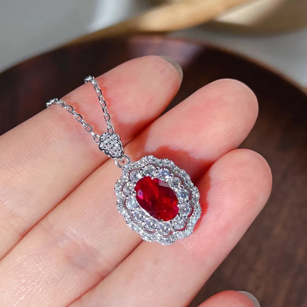 925 Sterling Silver Vintage Oval Zirconia Necklaces 80200195 - image3