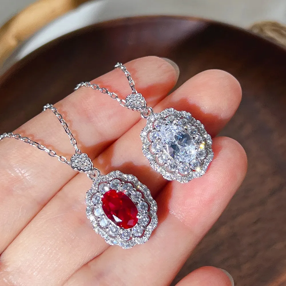 925 Sterling Silver Vintage Oval Zirconia Necklaces 80200195 - image4