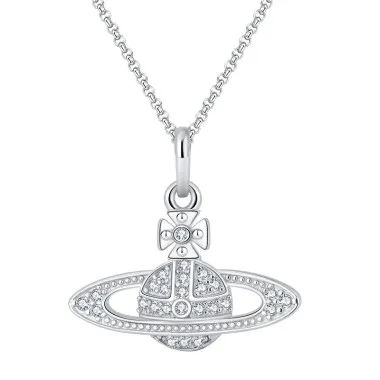 Silver 5A Zirconia Saturn Pendant Necklaces 80200198