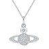 Silver 5A Zirconia Saturn Pendant Necklaces 80200198