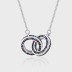 Rainbow Zirconia Double Circles Pendant Necklaces 80200199