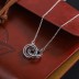 Rainbow Zirconia Double Circles Pendant Necklaces 80200199